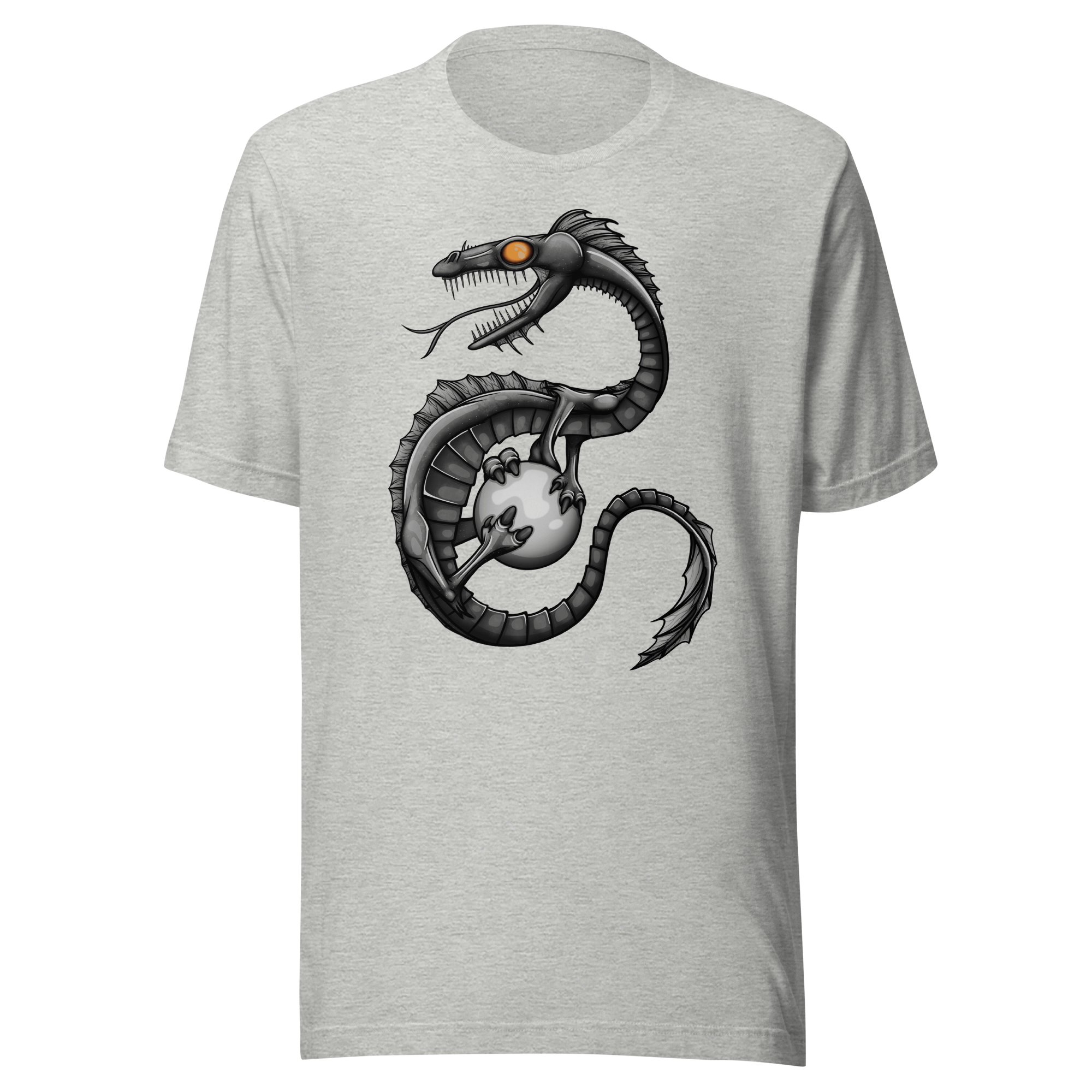 Grey tee with cool grey cartoon dragon