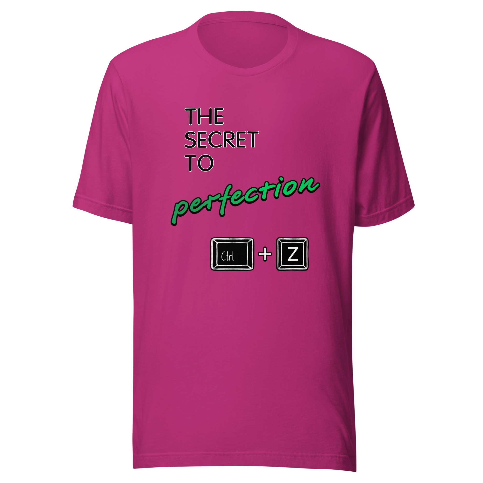 The secret to perfection pink t-shirt