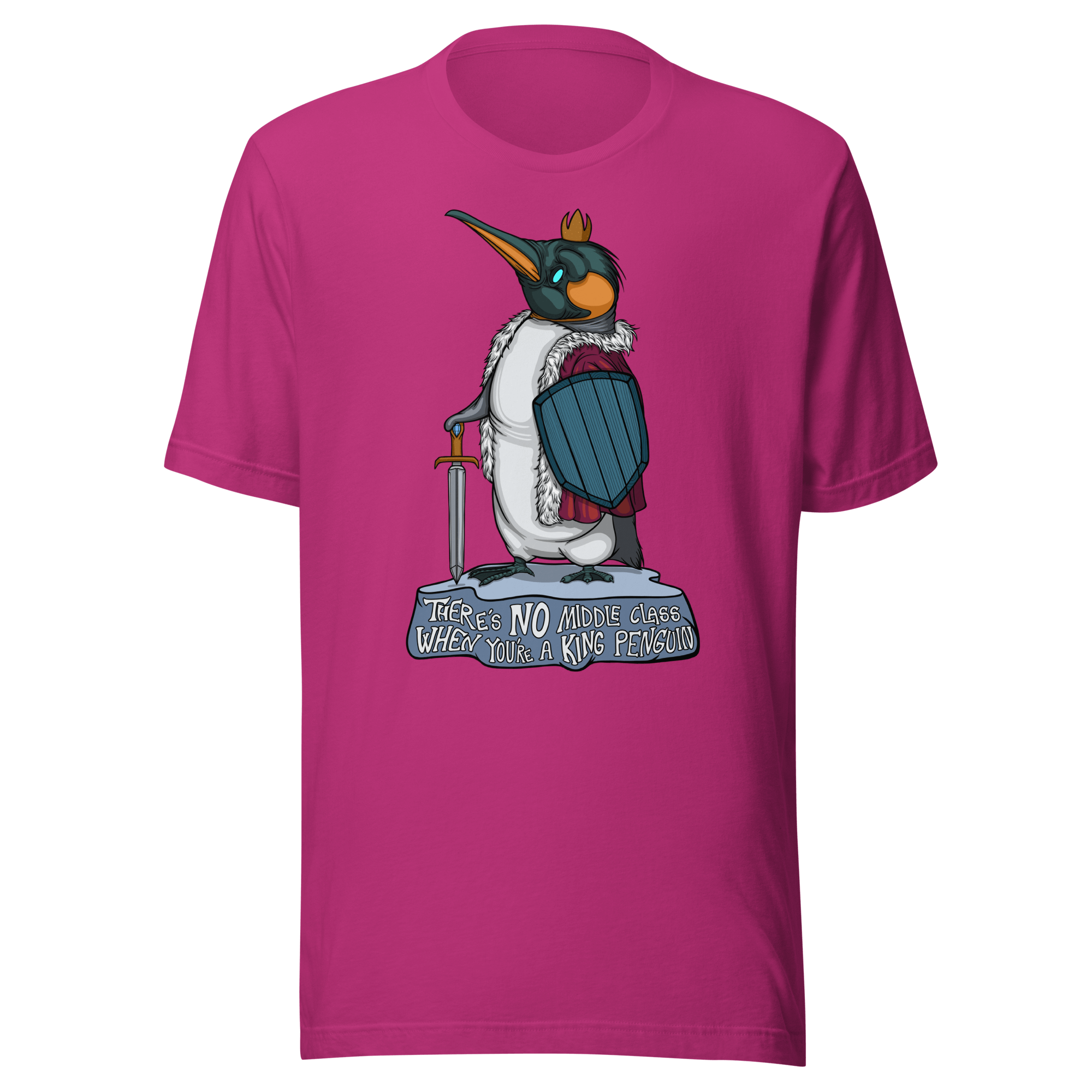 cute cartoon penguin drawing on pink t-shirt