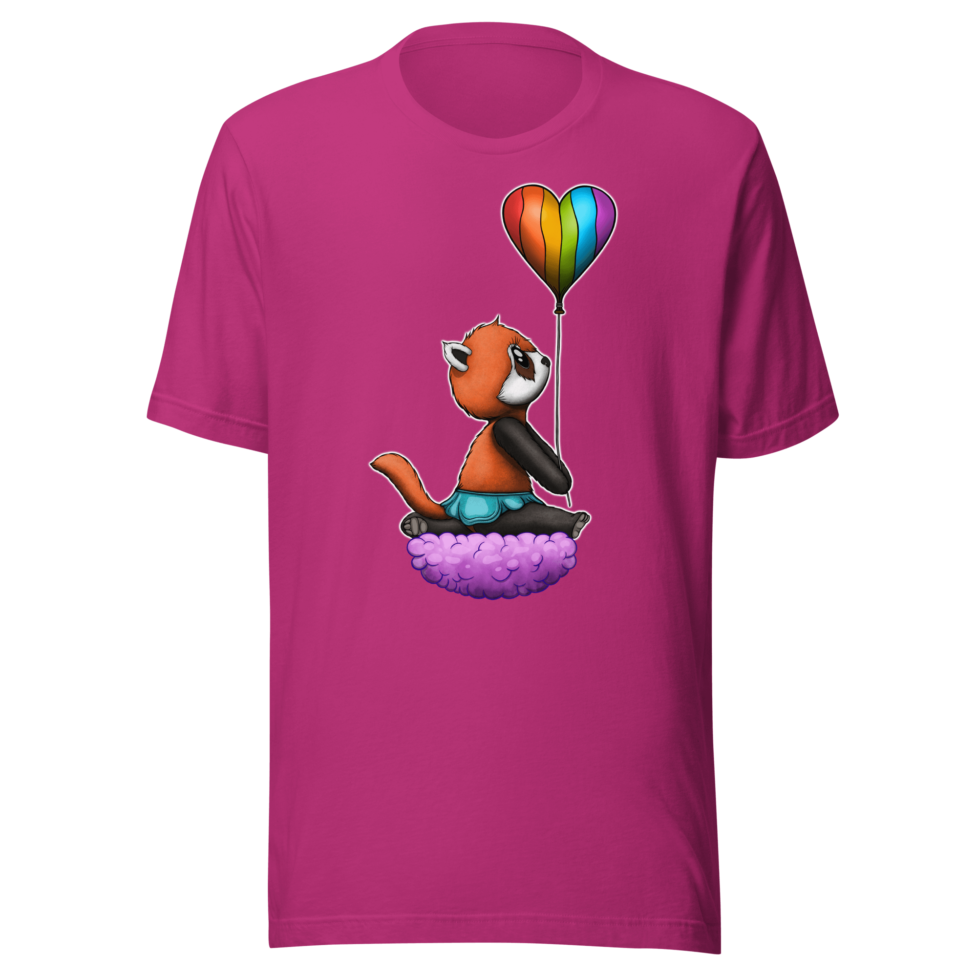 Pride design red panda on pink tee