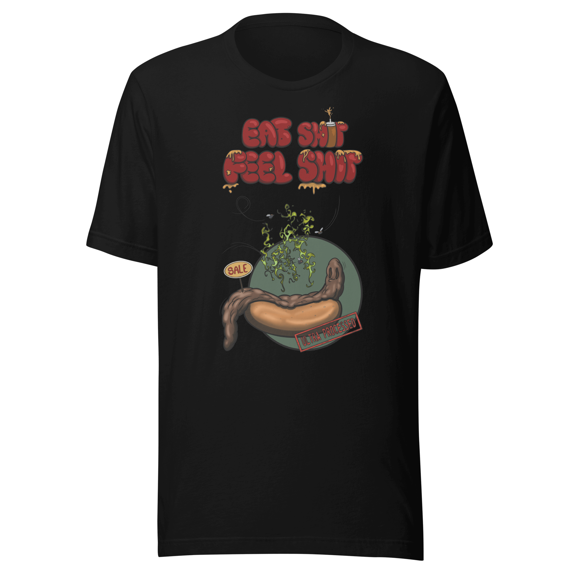 ultra processed food cartoon black tee