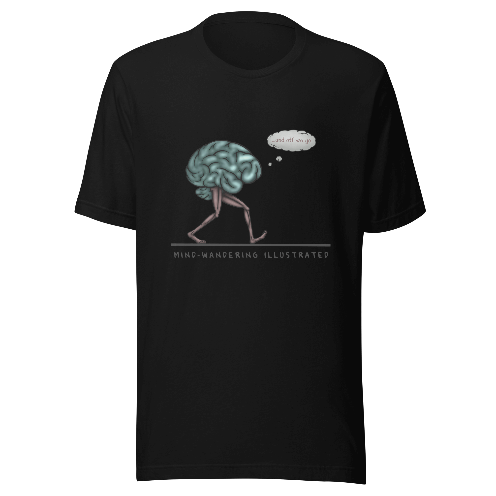 Mind-wandering illustrated black tee