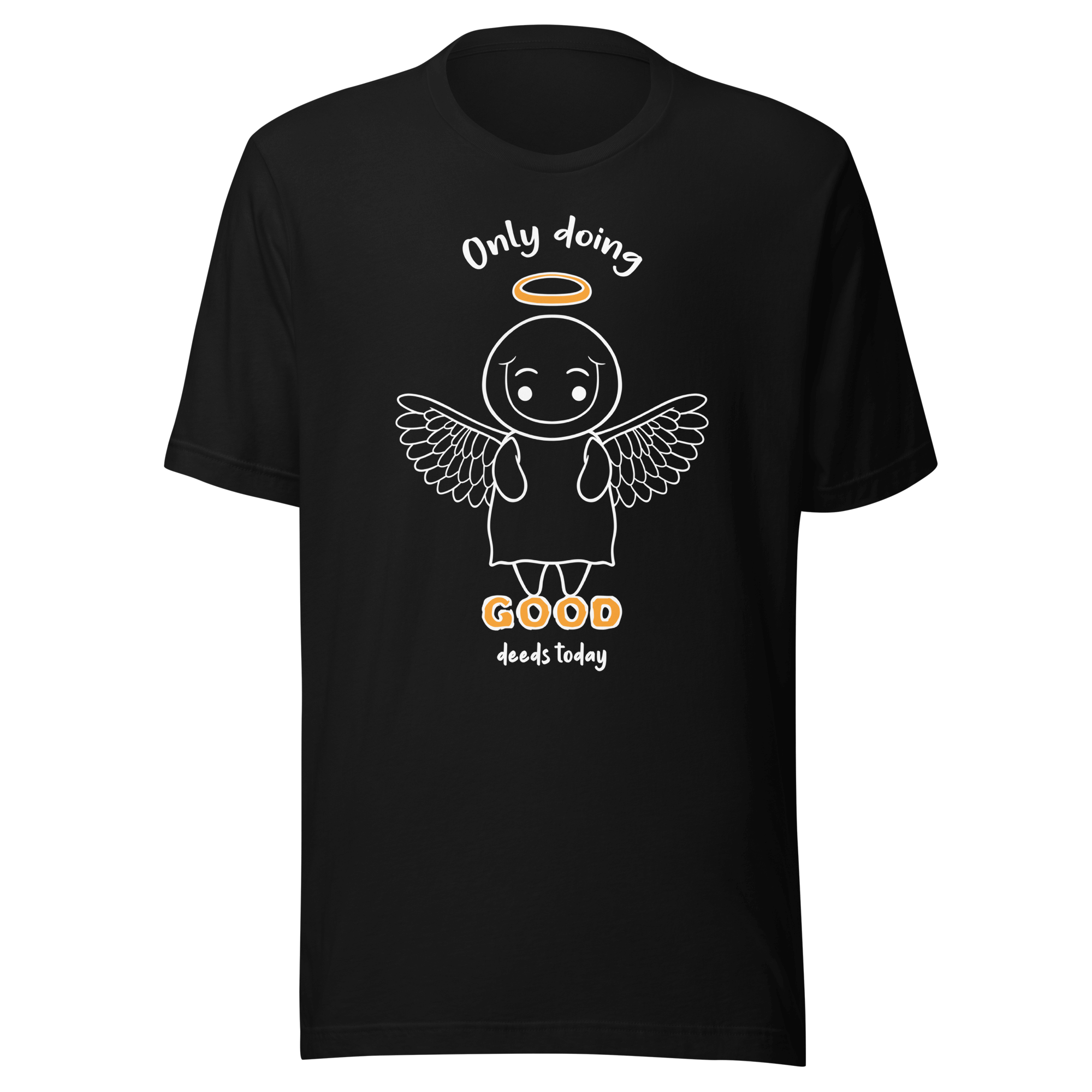 Black t-shirt with cute cartoon angel