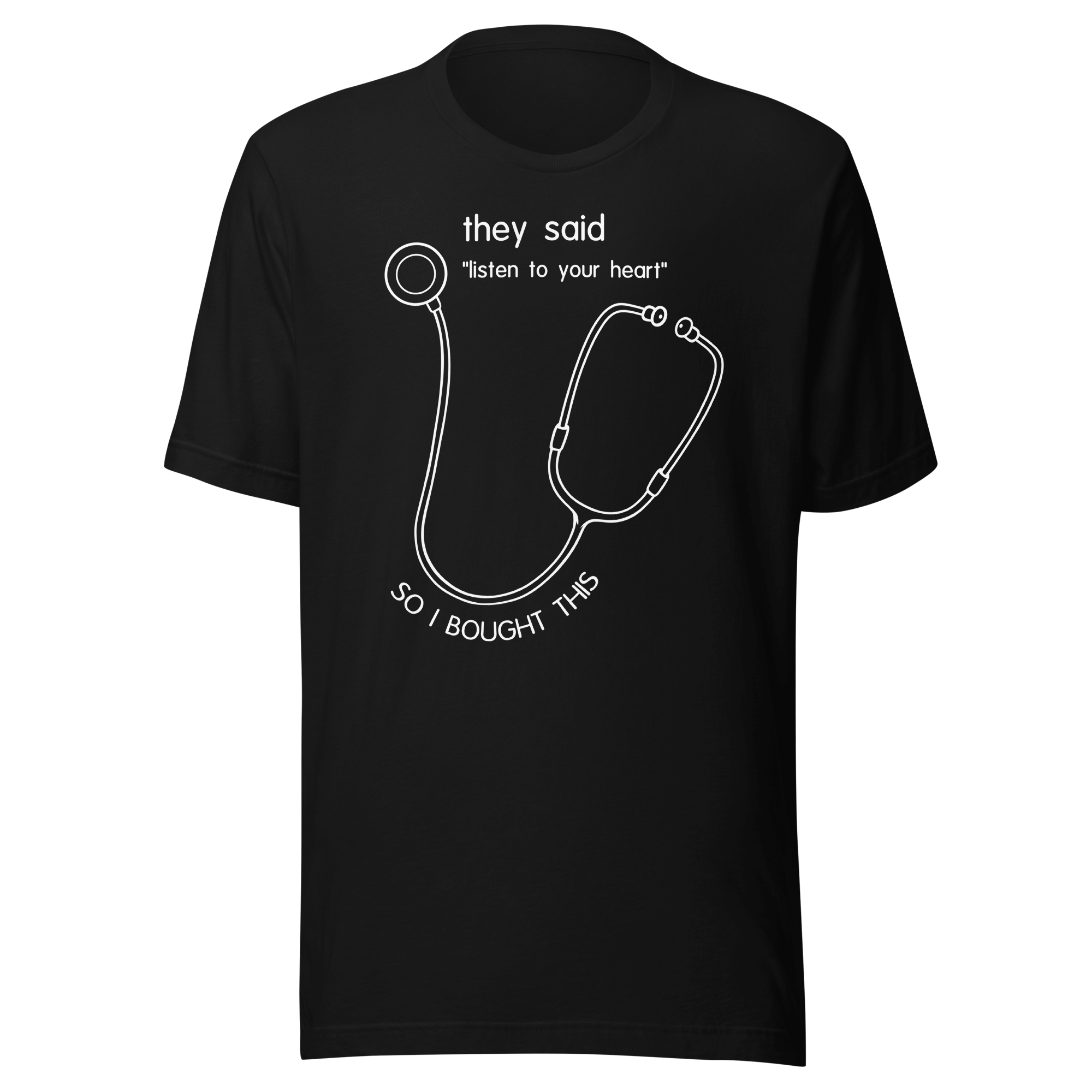 cartoon stethoscope humor t-shirt black