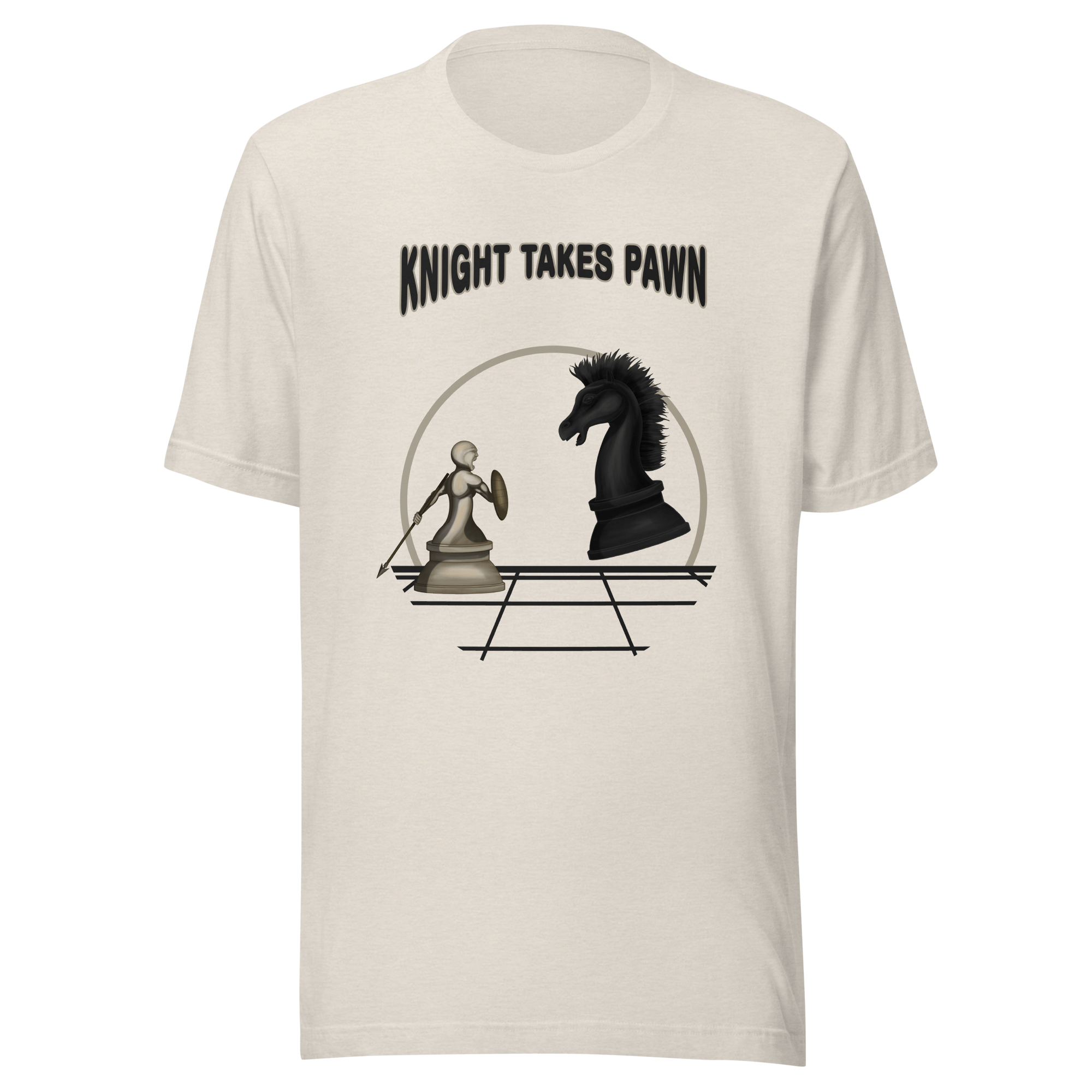 Pawn and knight chess tee cream