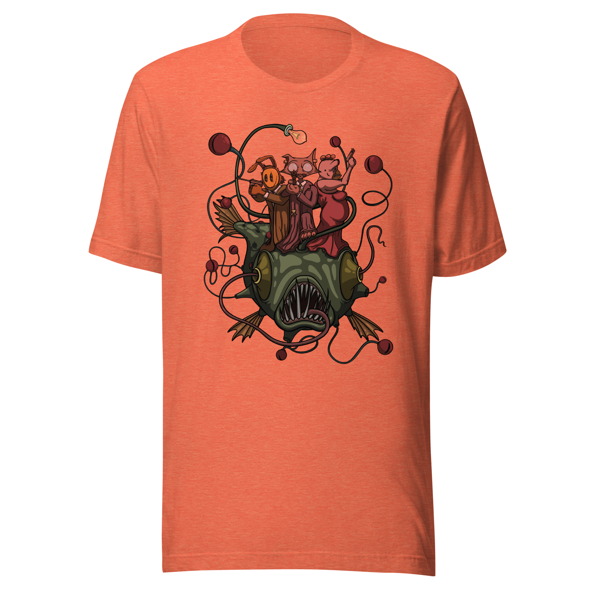 Wild adventure cartoon t-shirt orange