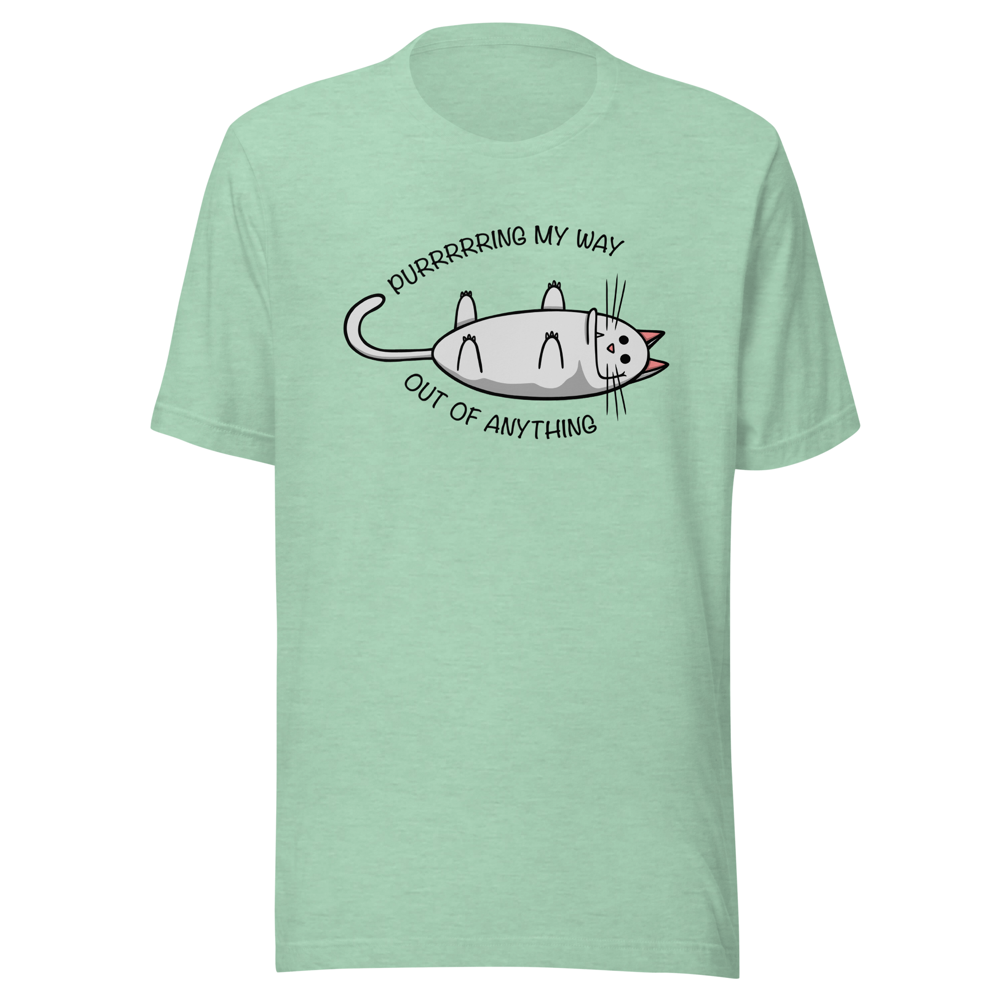 Purring my way out of anything mint t-shirt