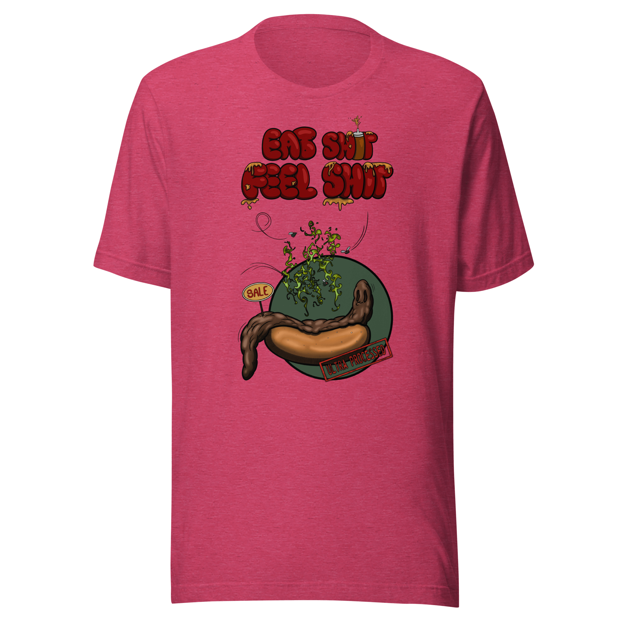 funny cartoon fast food pink t-shirt