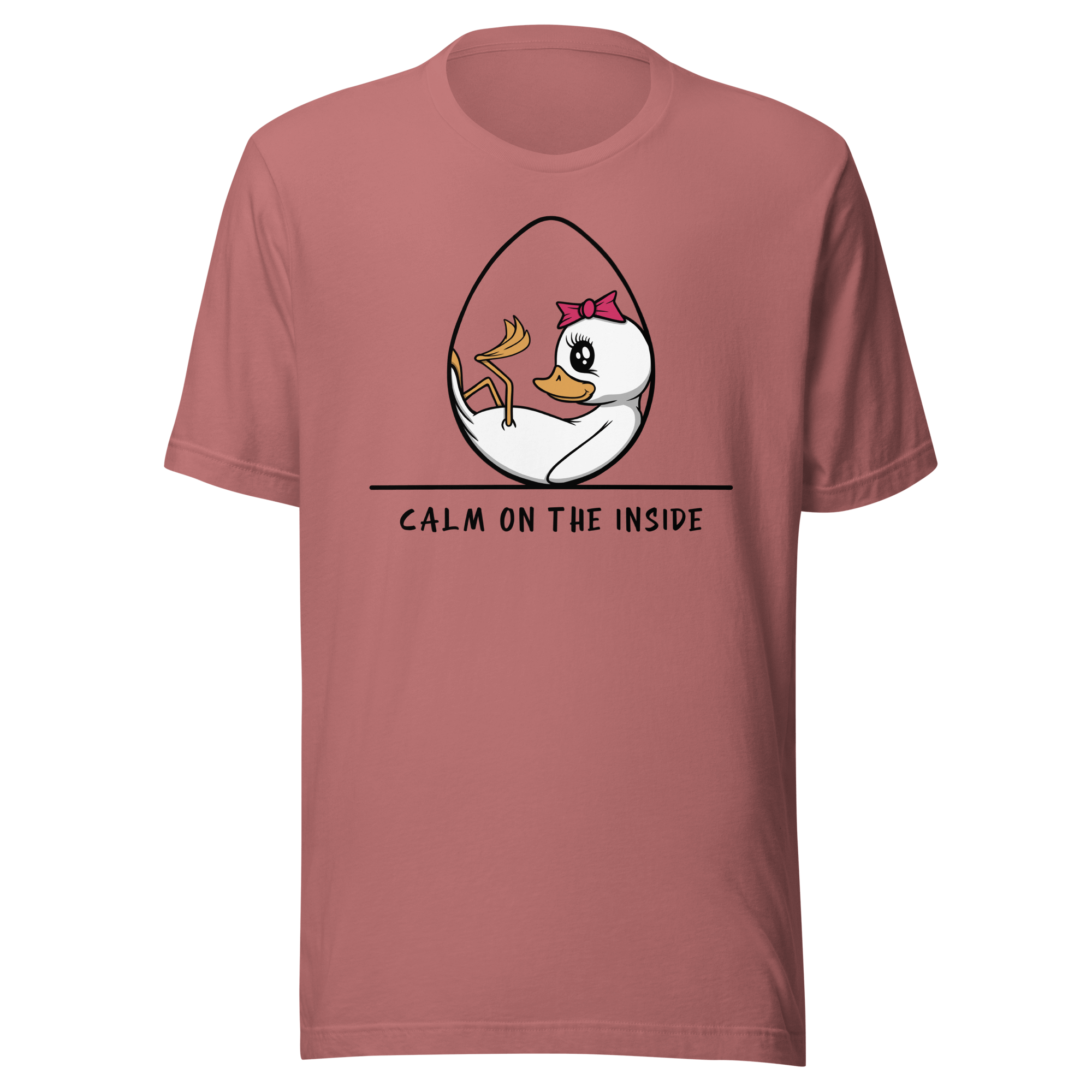 pink t-shirt with cute baby duck on an egg