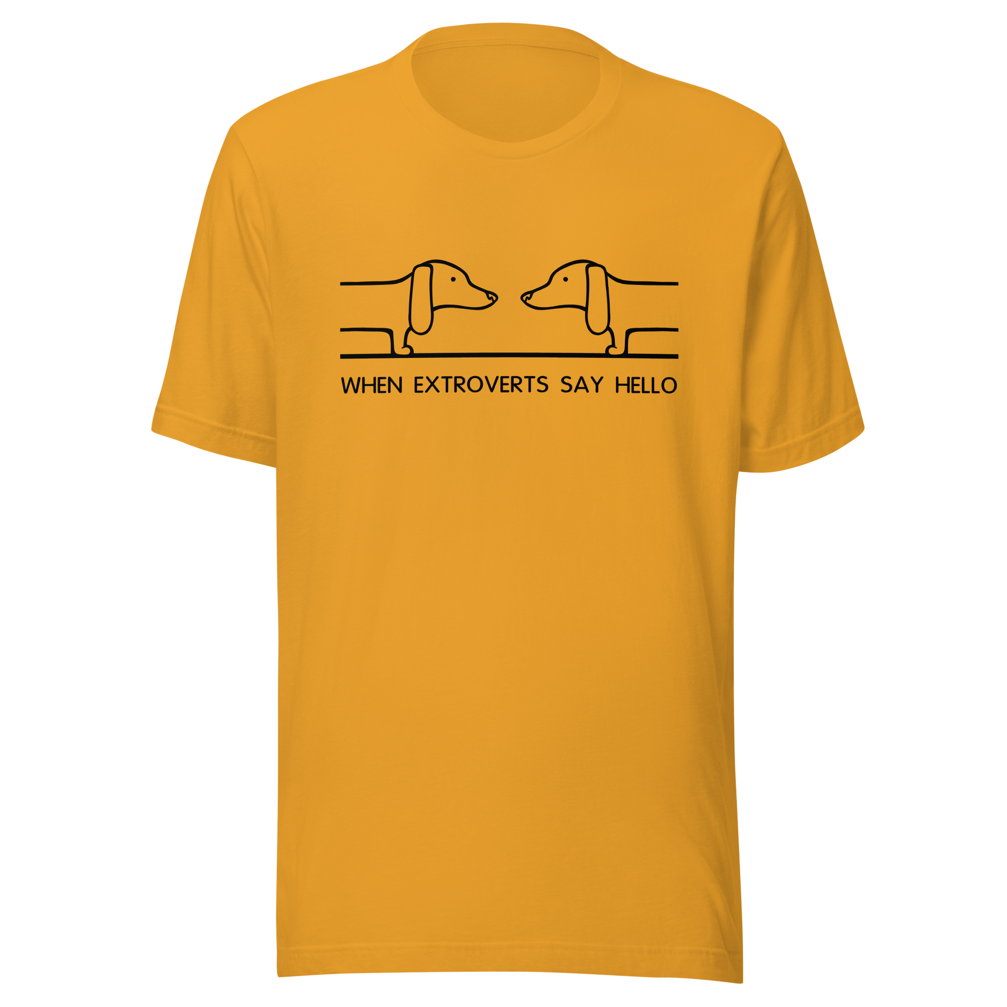 yellow extrovert humor t-shirt