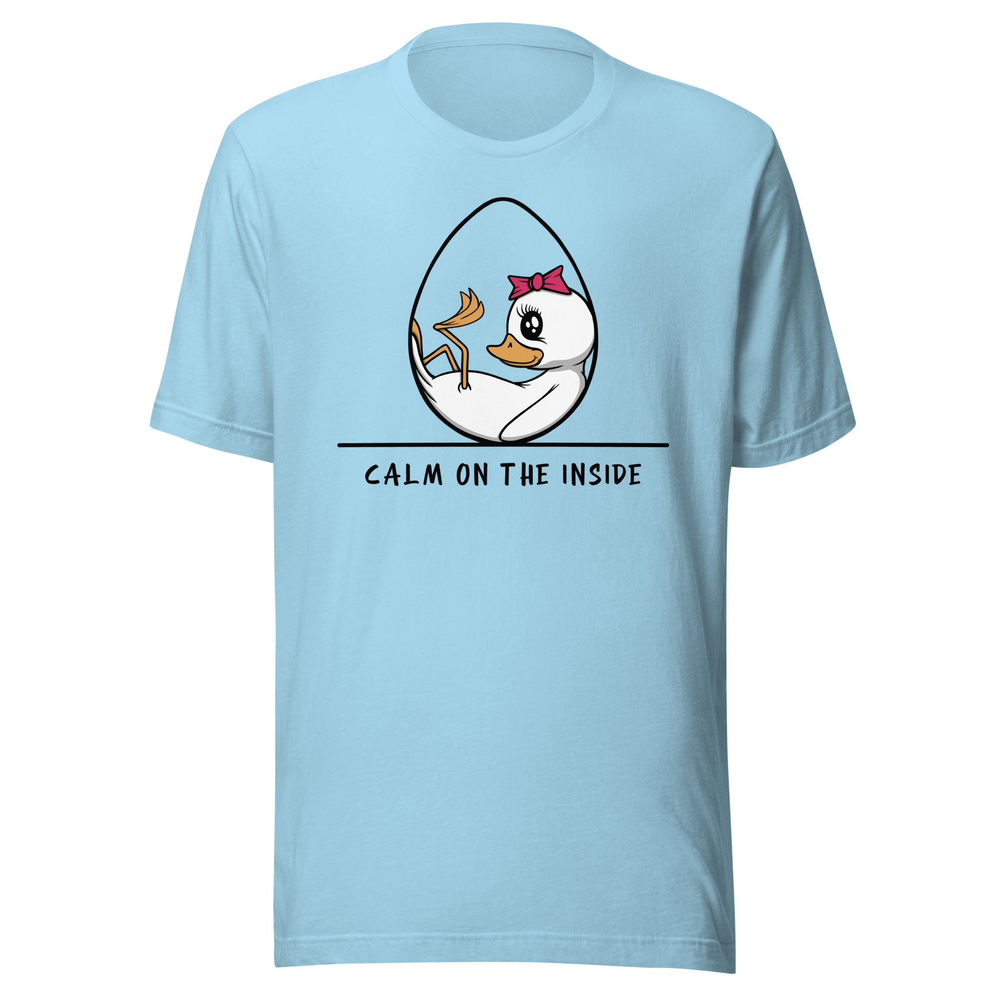 calm on the inside blue t-shirt