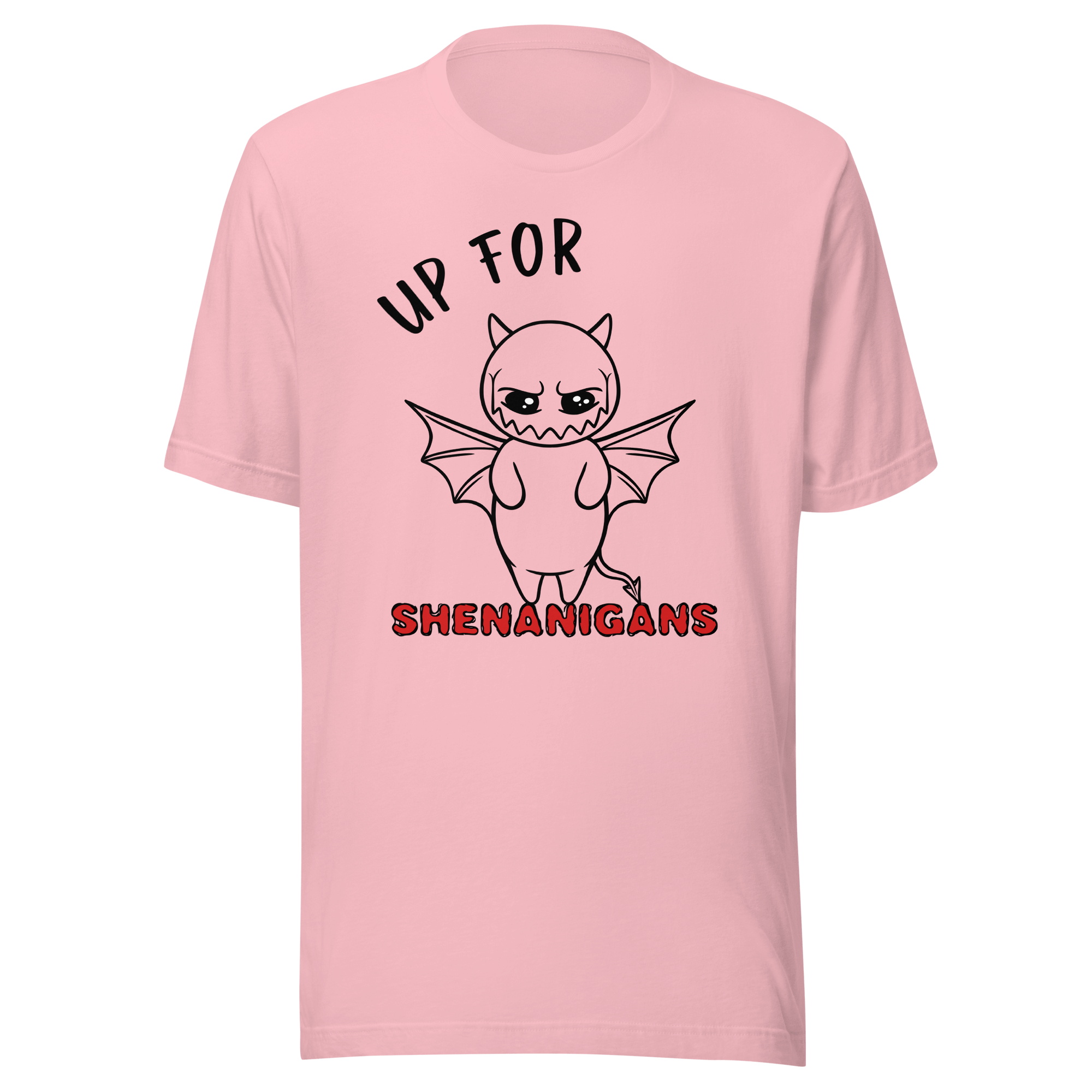 cute cartoon devil on pink tee