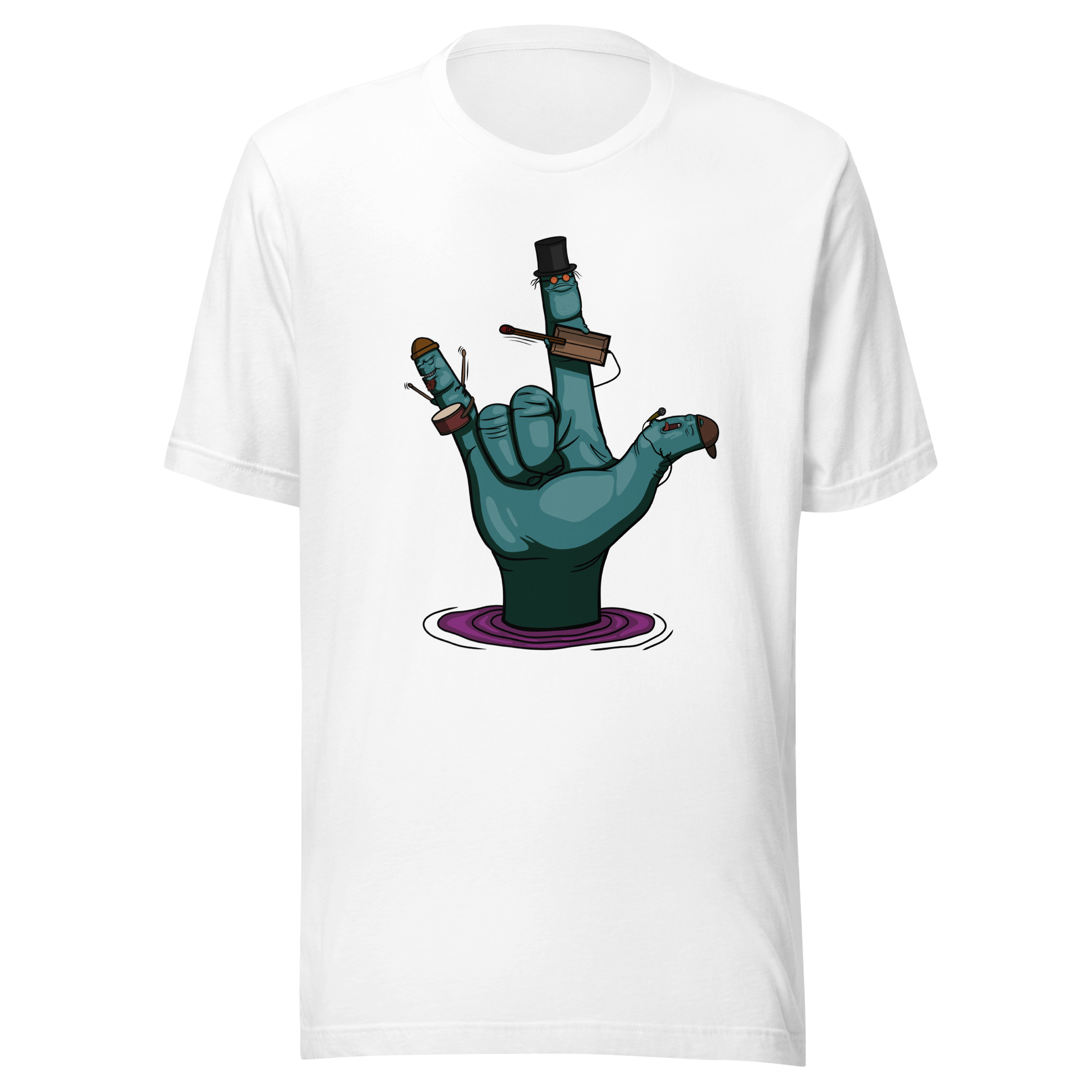 funny cartoon music white tee