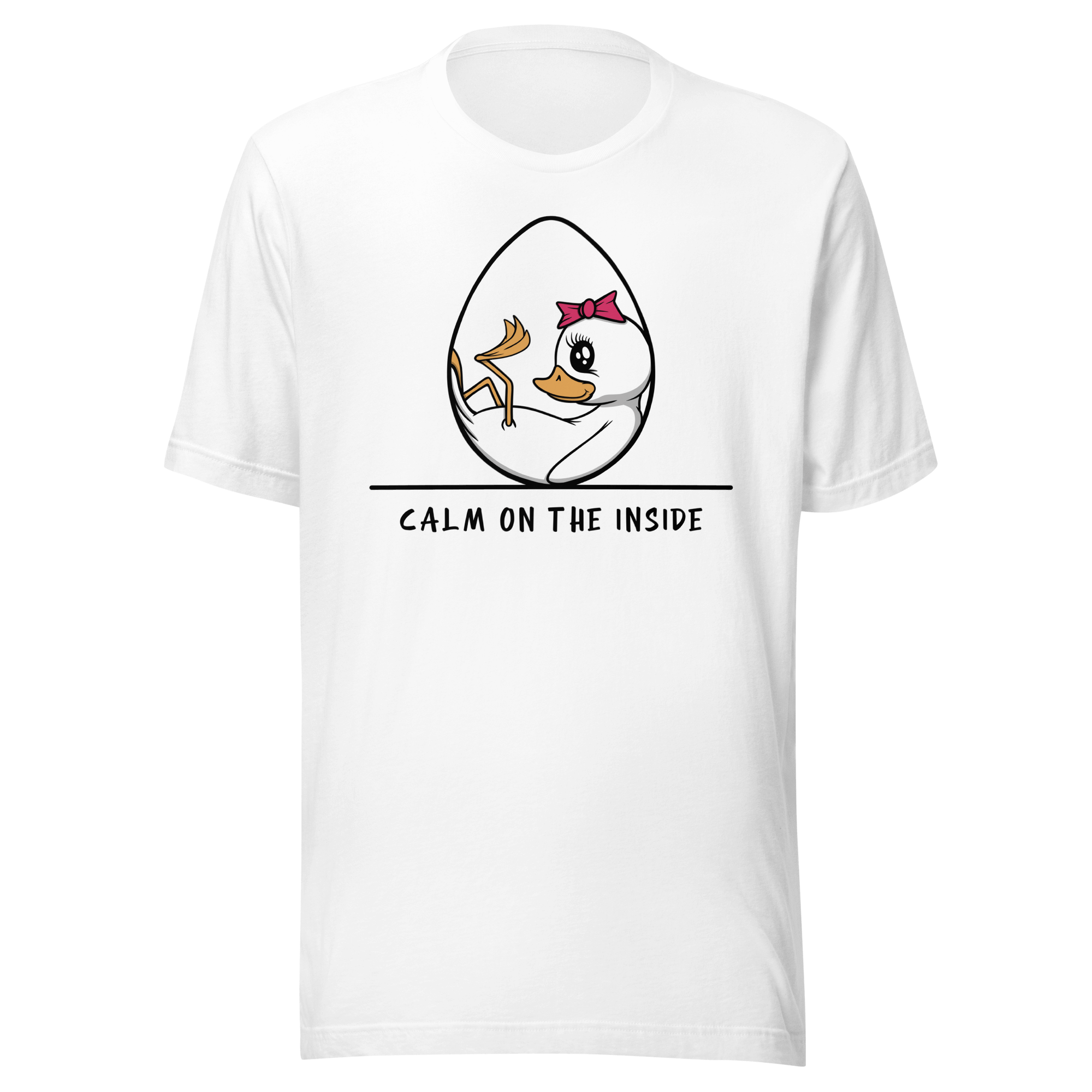 cute baby duckling drawing on white t-shirt