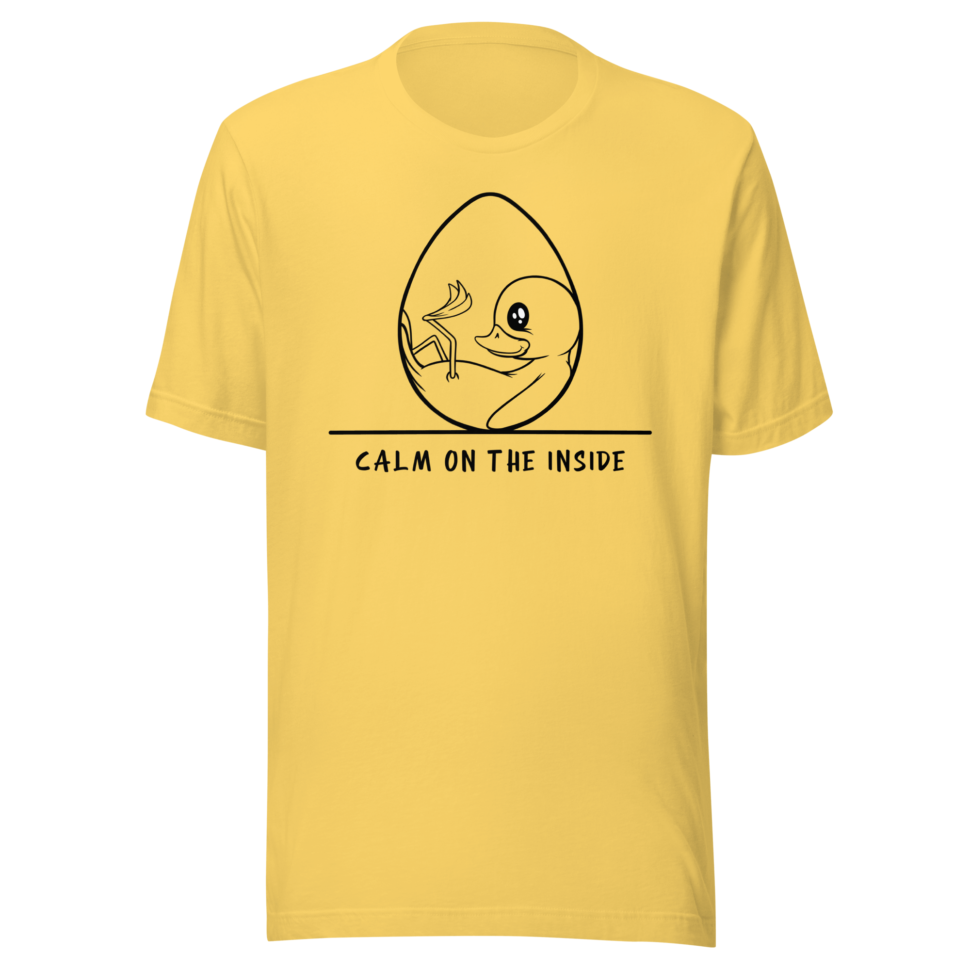 baby duckling in cartoon style on yellow t-shirt