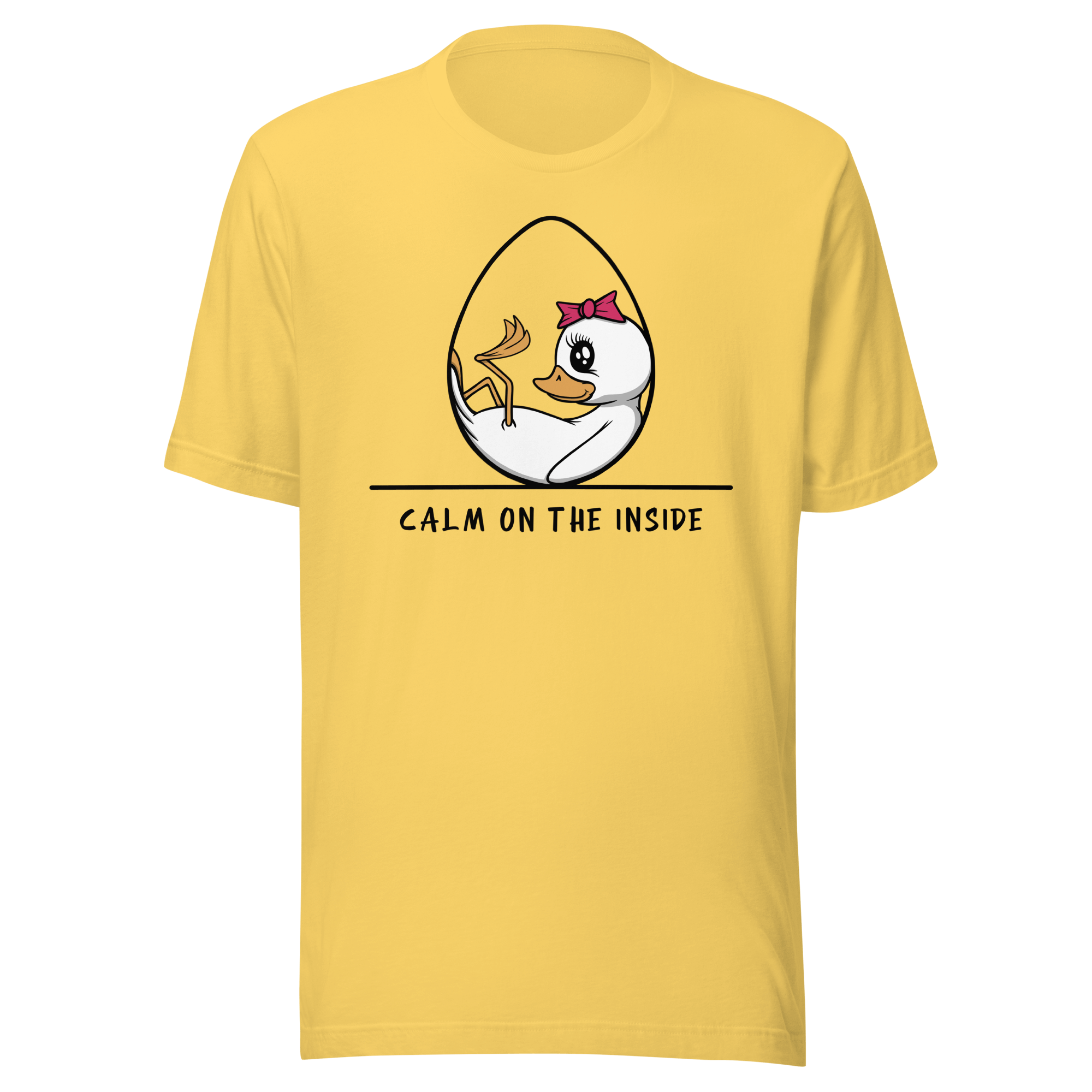 baby duckling in cartoon style on yellow t-shirt