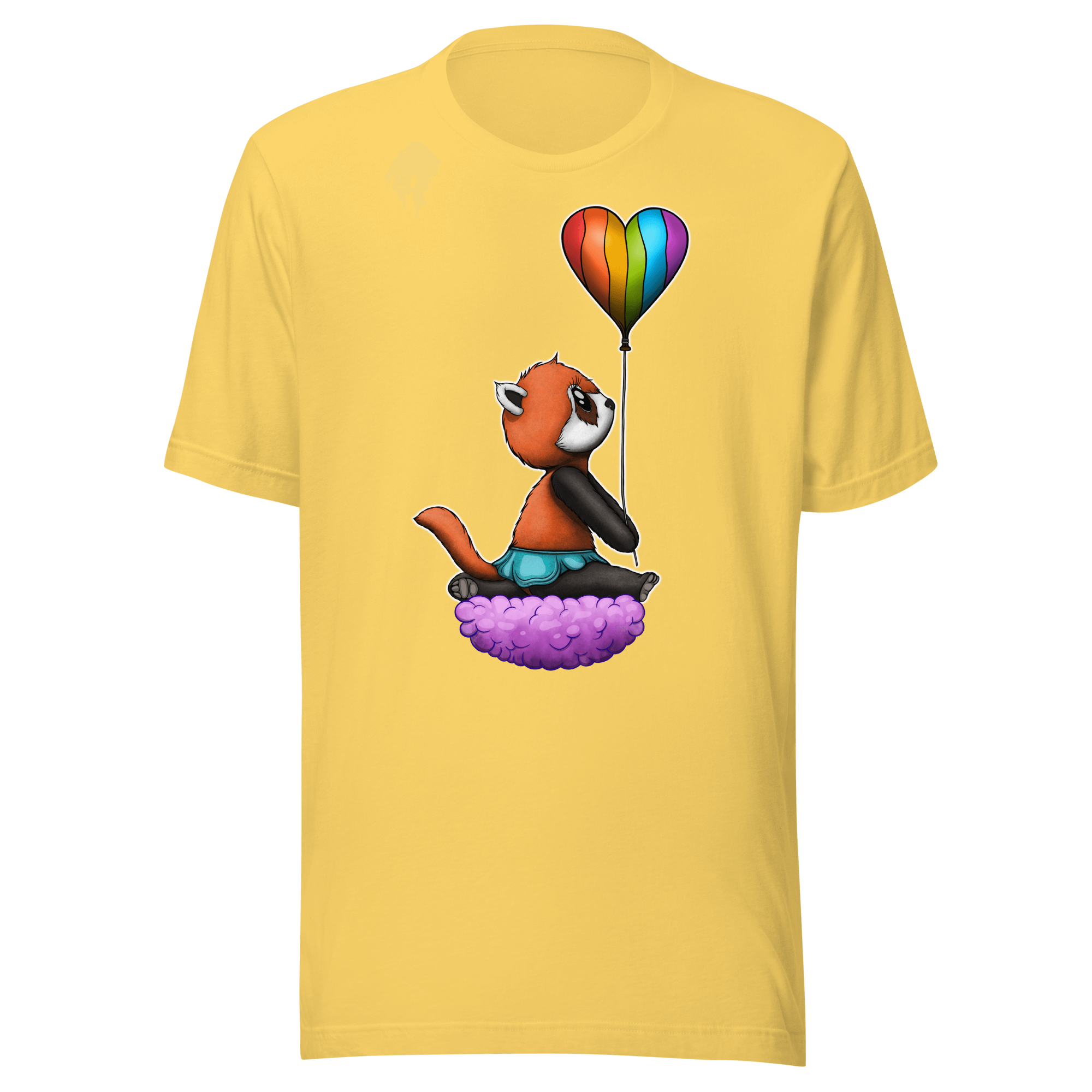 happy pride design on yellow tee