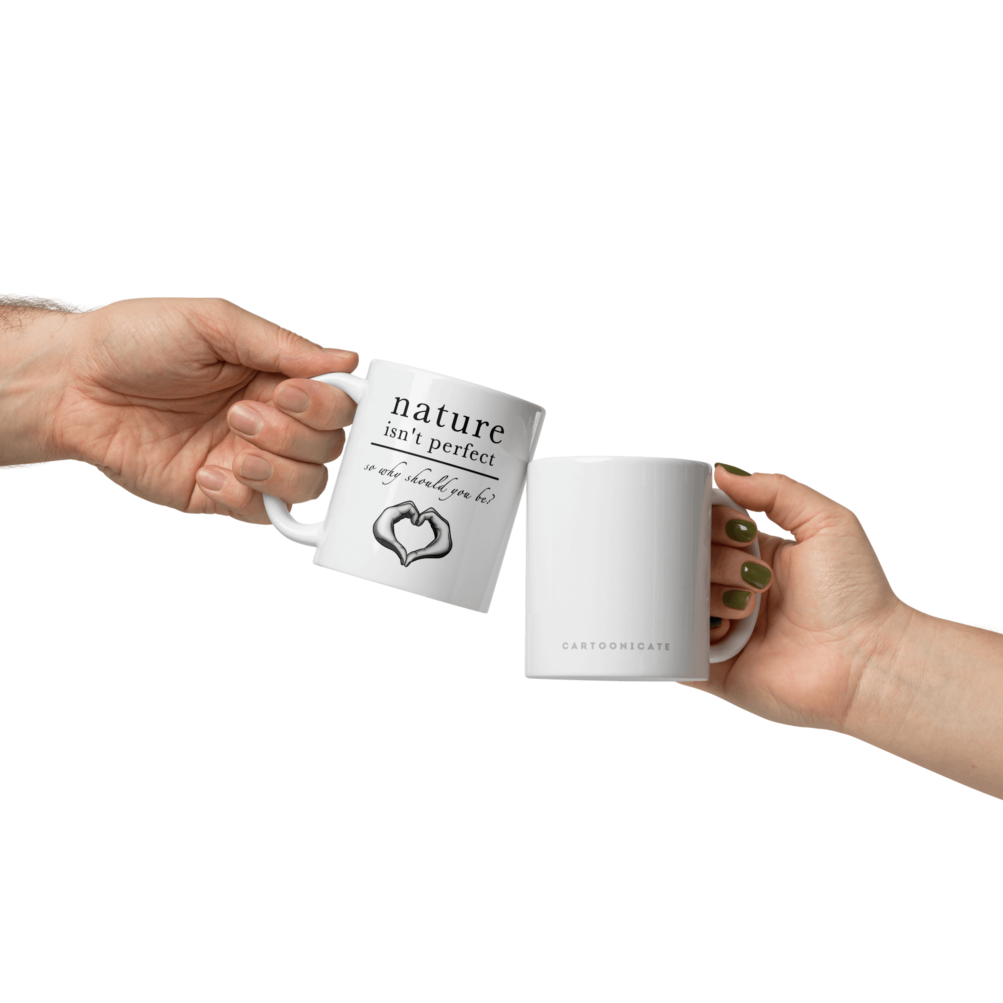 white mug with cute nature quote