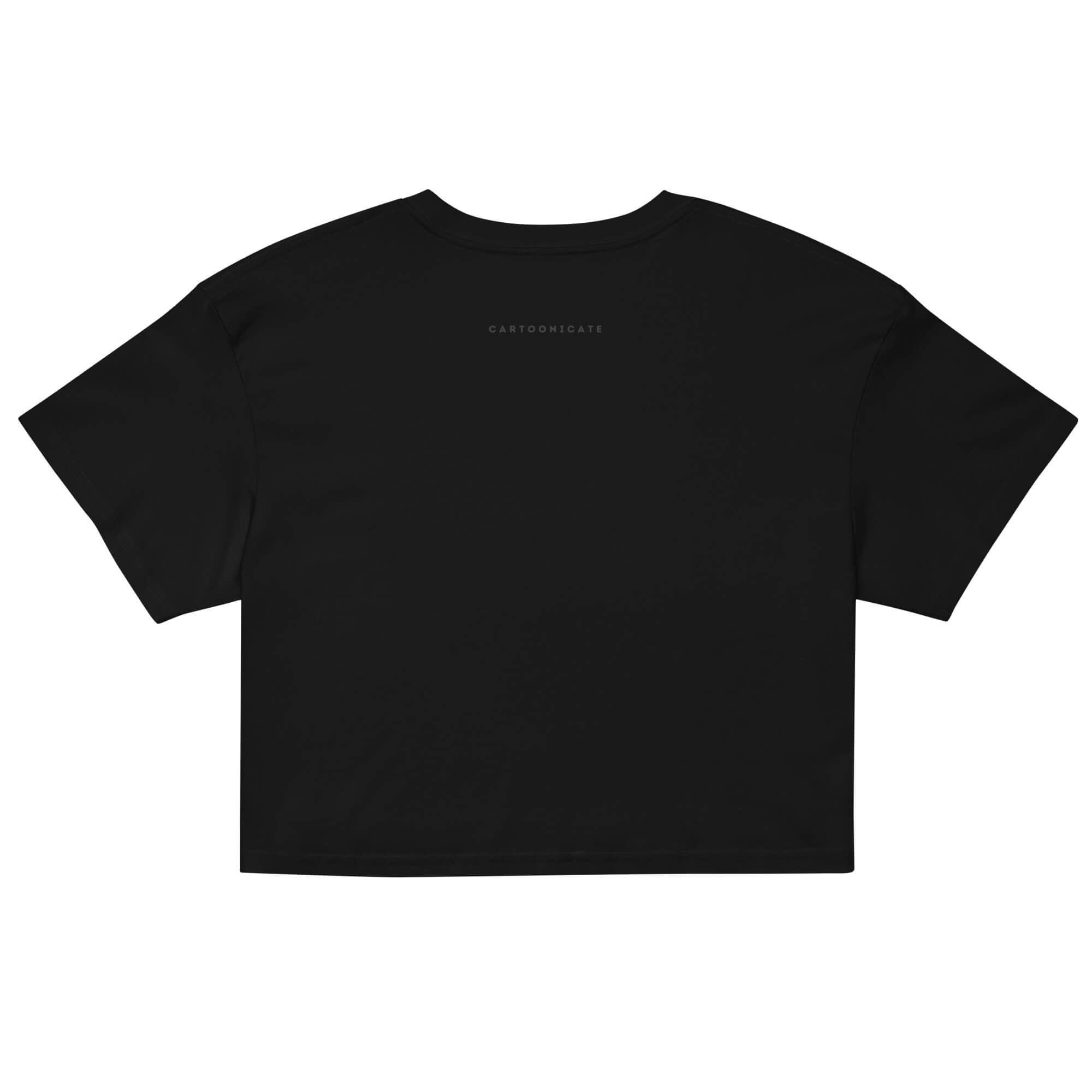 Cartoonicate crop top black