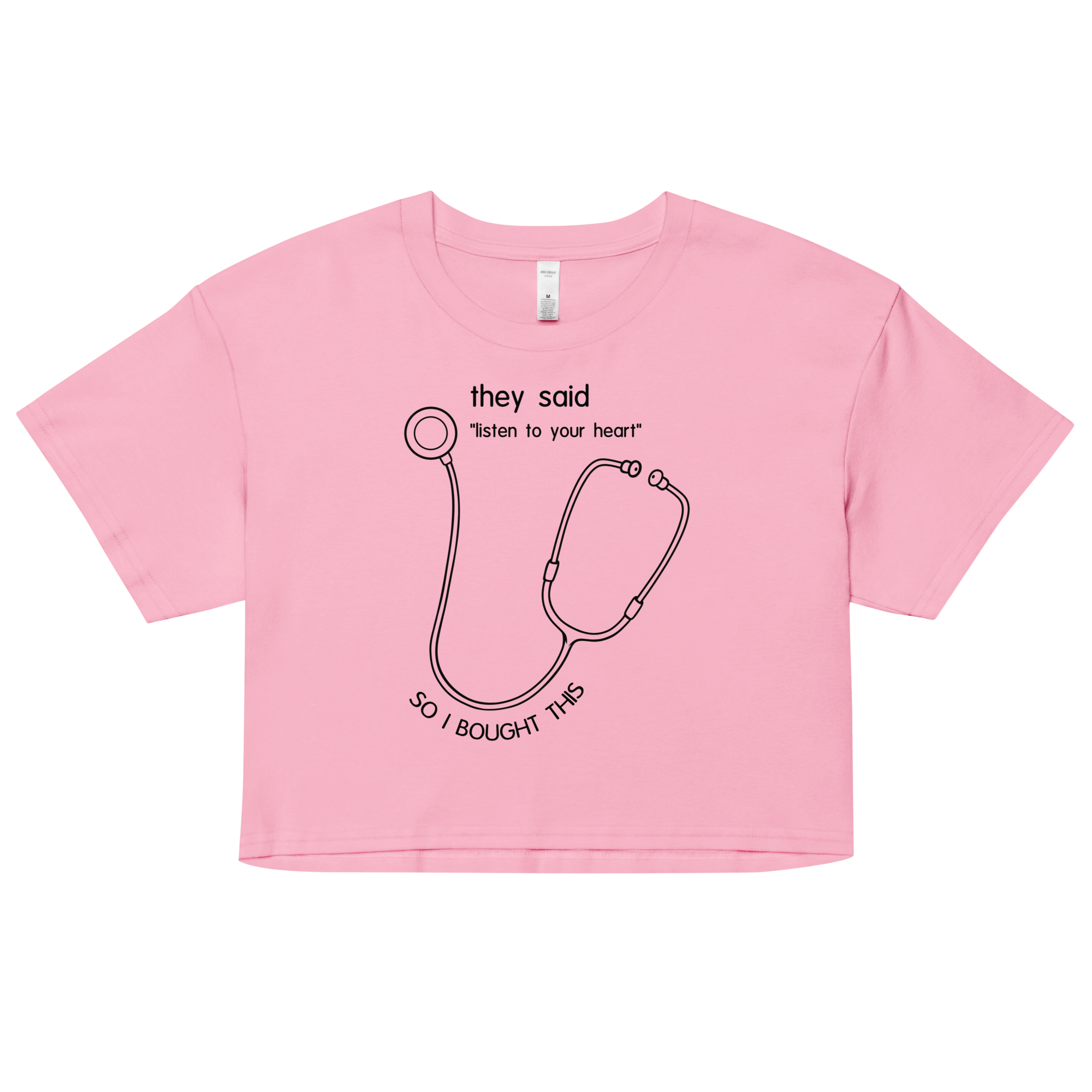 Doctor Stethoscope drawing on pink crop top