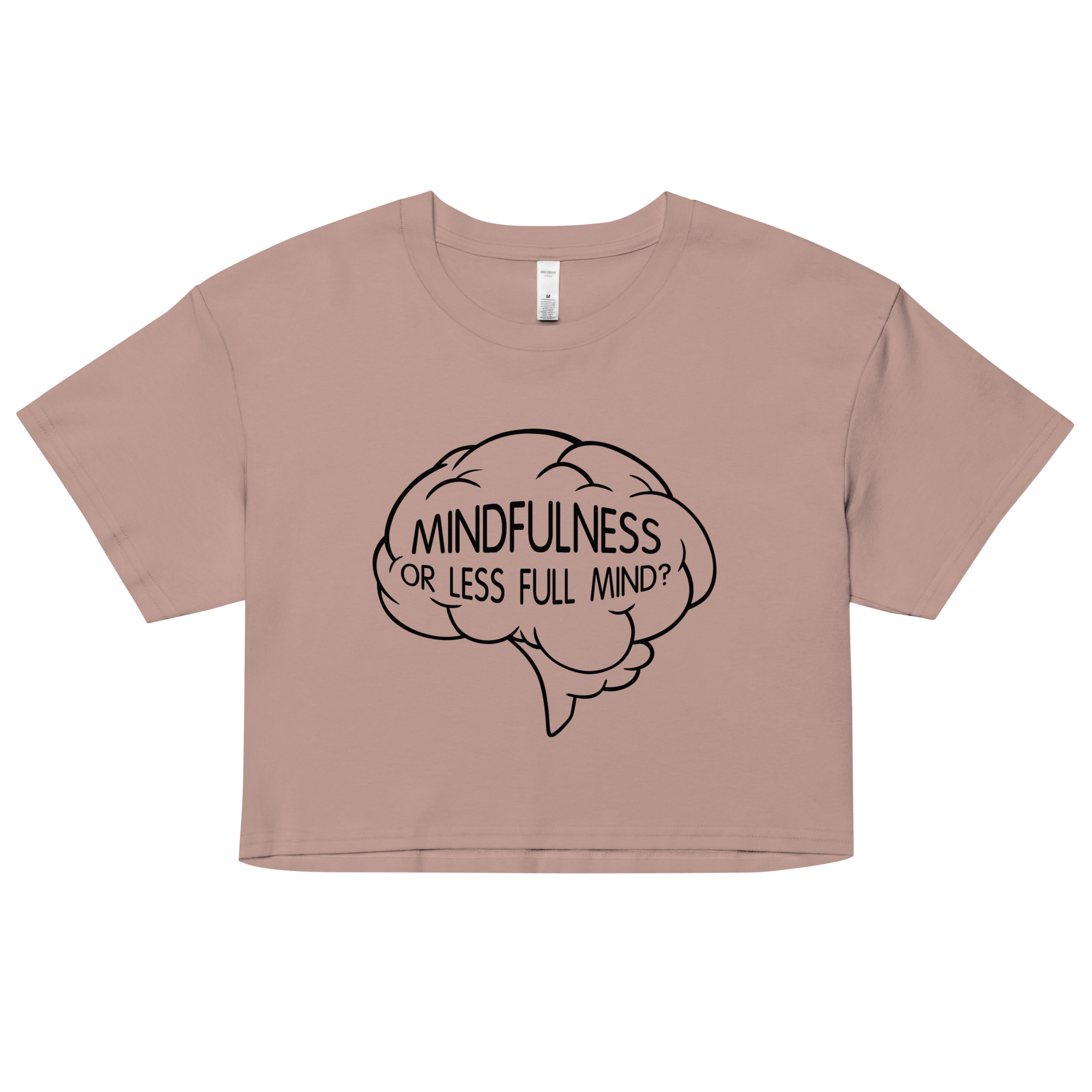 mindfulness humor drawing on pink crop top