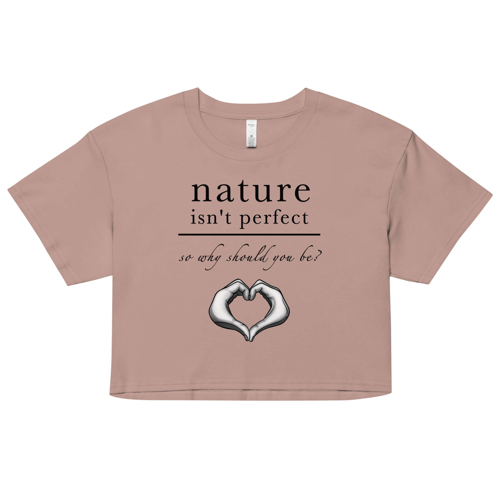 women’s crop top pink with cute quote about nature