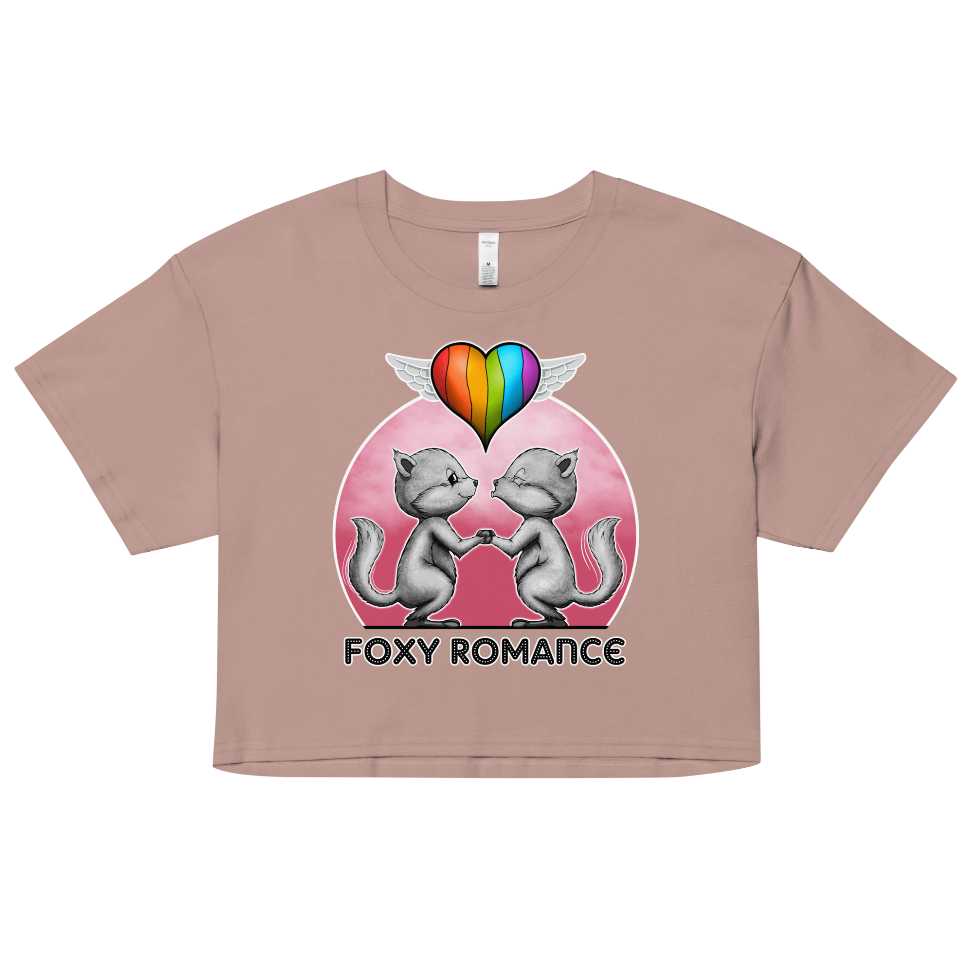 happy pride design on women’s crop top pink