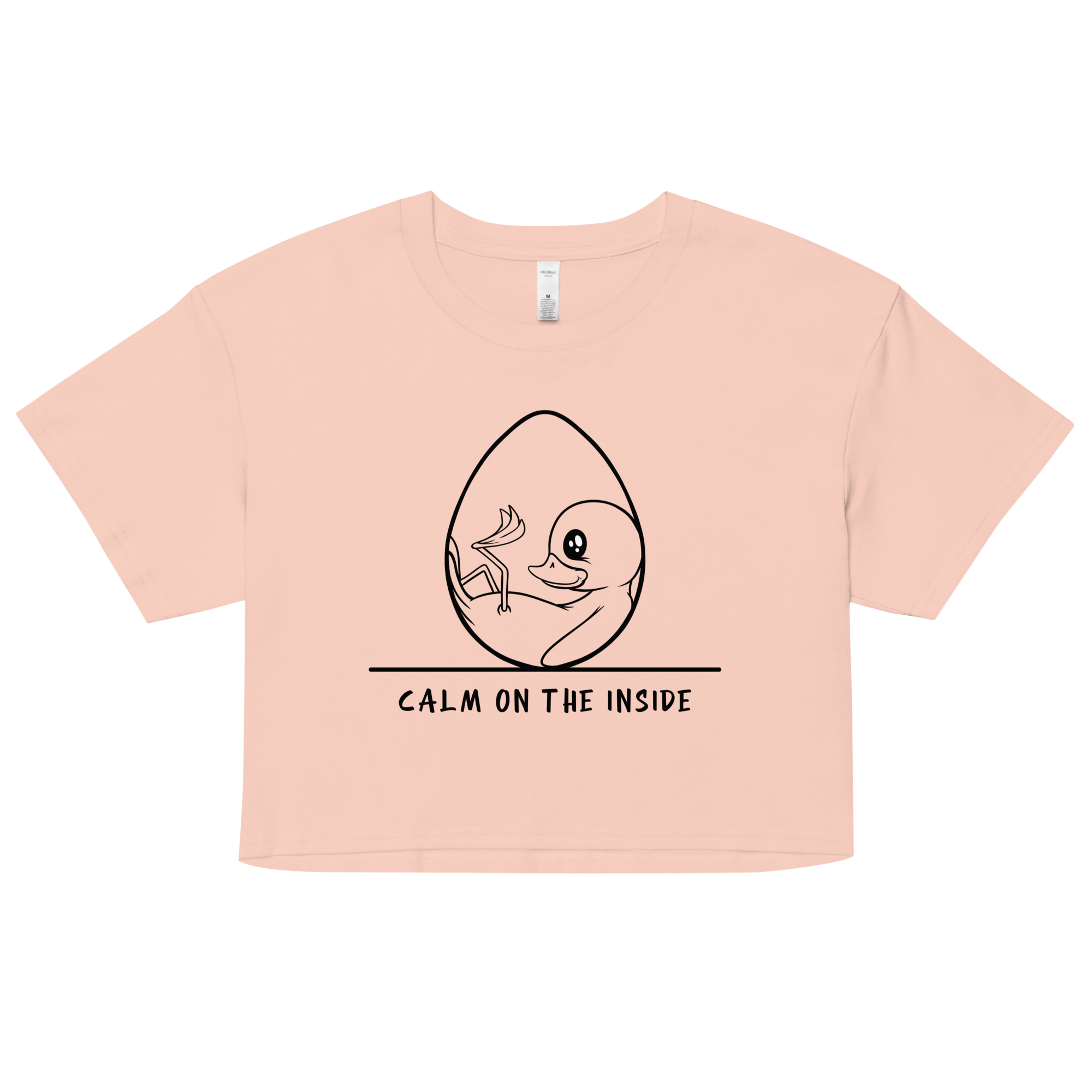 cool cartoon baby duck on pink women’s crop top