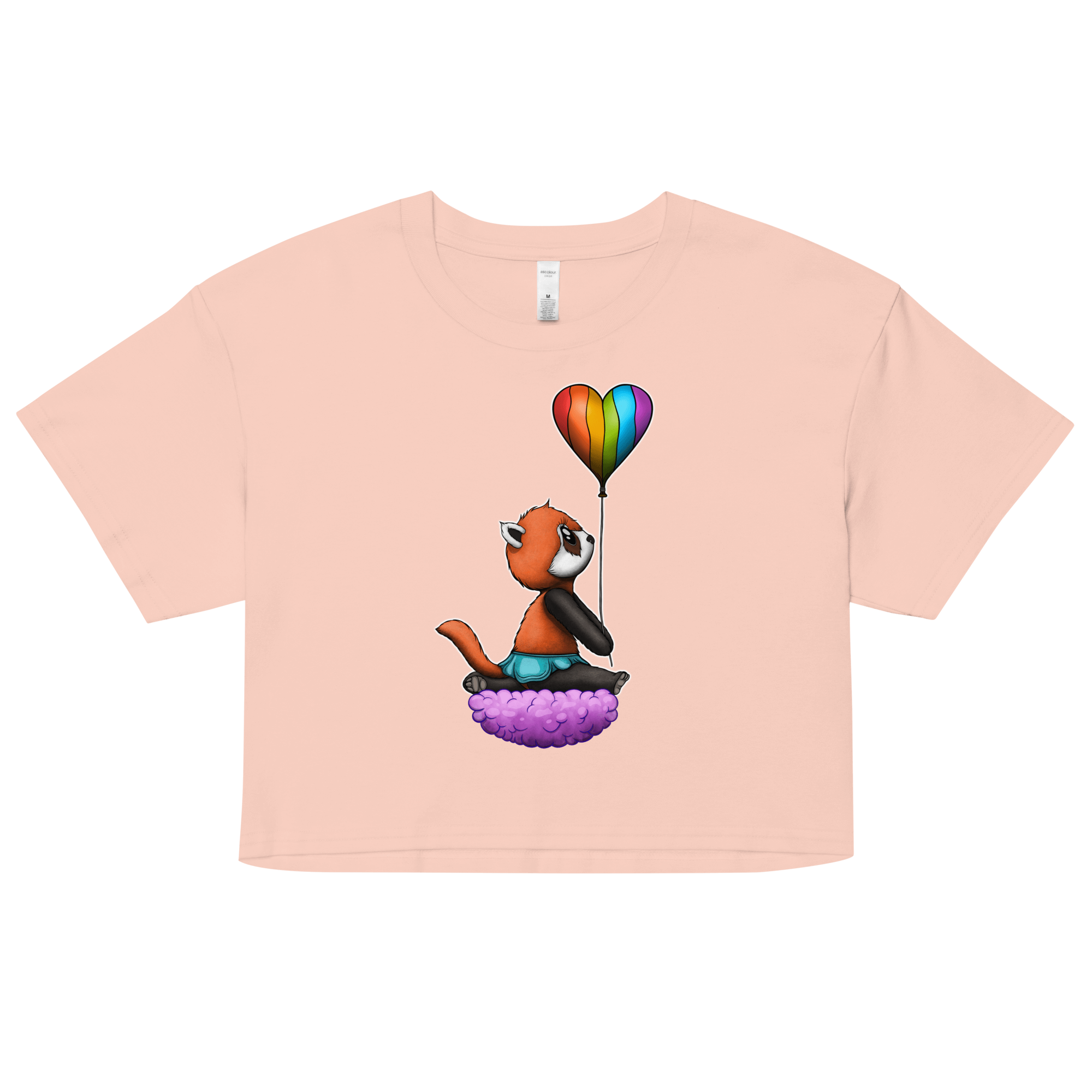 happy pride design on pink women’s crop top