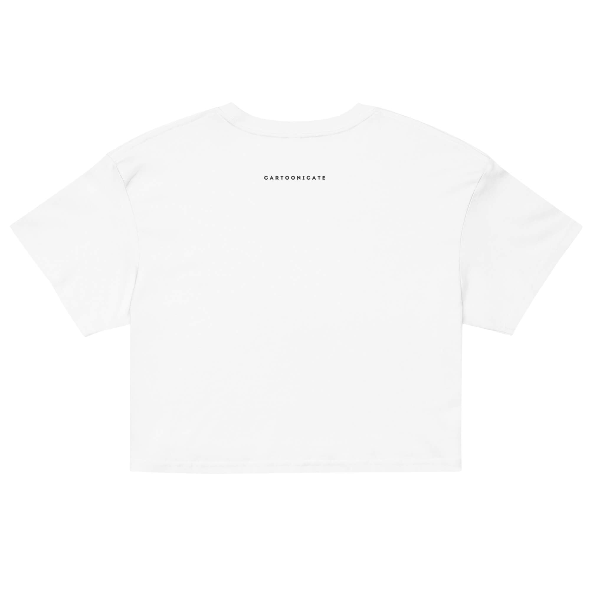 Cartoonicate Women’s Crop Top white