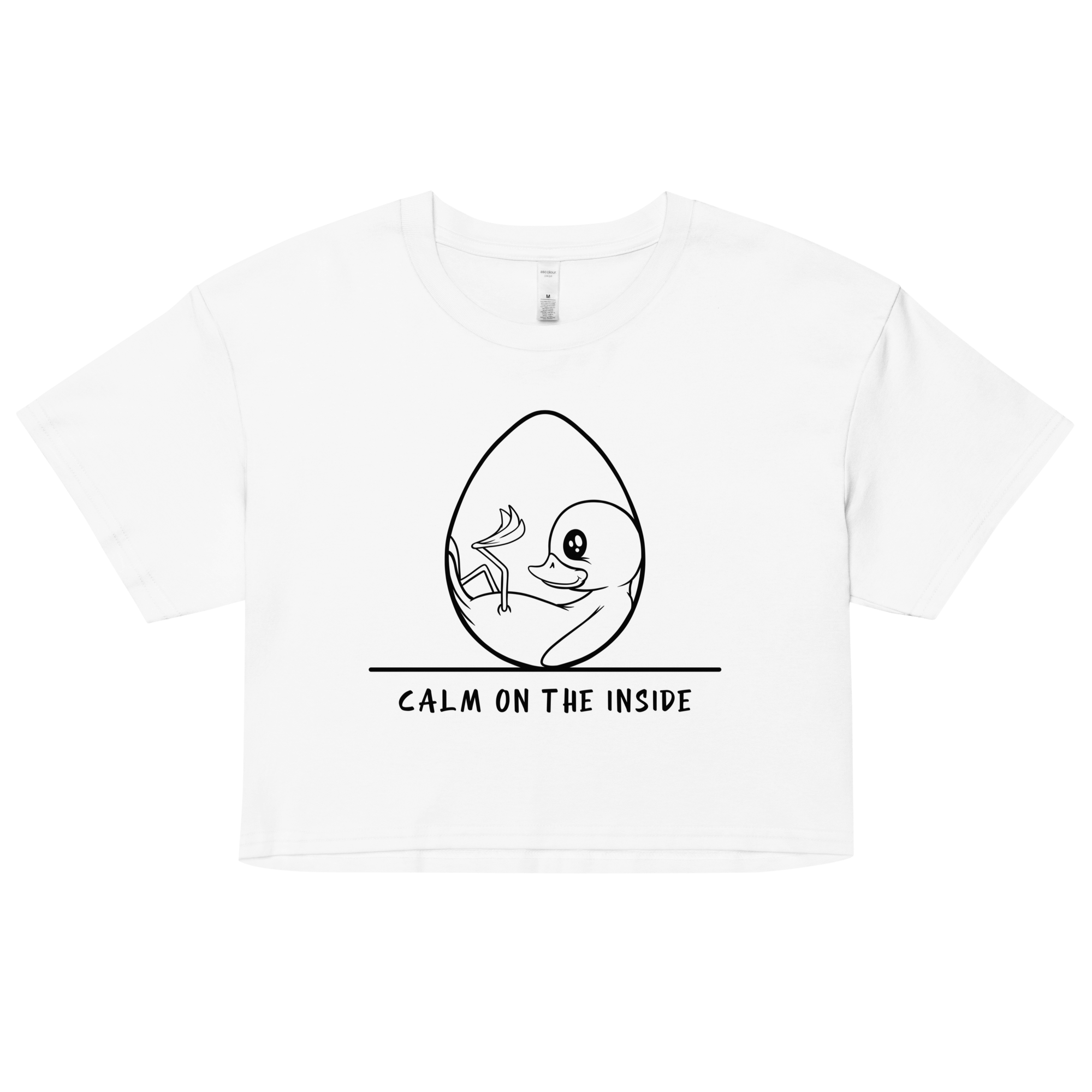 cute baby duckling drawing on white crop top